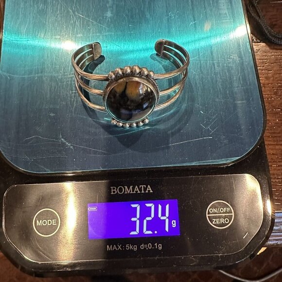 Navajo Southwest Cuff Bracelet 6.25 Sterling Petrified Wood GEM‎ Old Pawn 32.4 g - Picture 11 of 12